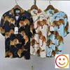 Männer Casual Hemden Big Yellow Tiger Print Wacko Maria Kurz Für Männer Frauen Hawaii Strand Lose T-Shirt Kleidung Japan