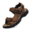 Echte Ledermenschen Sandalen Sommer im Freien ohne Rutschwanderung Trekkingschuhe für Männer Beach Slipper Casual Sneakers 240305