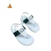 Beste Kinder-Sandalen für Mädchen und Jungen, flache Plateau-Sandalen aus Gummi für Kinder, Babys und Jugendliche, Slide mit floralem Brokat-Design, Flip-Flops, gestreift, GG