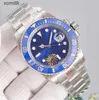 Aa relógio masculino 41mm relógio mecânico automático cerâmica moldura safira watche deslizamento fecho movimento relógios azul luminoso relógio de pulso awou b2o8