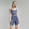 Gilet da donna per tutte le donne, senza imbarazzo, capris, yoga, sport, fitness da donna in nylon spazzolato fronte-retro e bella schiena