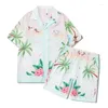 Men's Tracksuits Hip Hop Men 2 Piece Set Vintage Print Button Hawaiian Shirt And Shorts Suit 2024 Summer Fashion Casual Short Sleeve Outfit