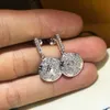 Orecchino a forma di orecchio con ciondolo a forma di lettera di cristallo di lusso Designer di marca Accessori per gioielli da donna in acciaio inossidabile placcato oro argento all'ingrosso con scatola di alta qualità