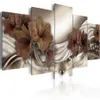 Fashion Wall Art Canvas Painting 5 Pieces Red Brown Green Diamond Lilies Flower Modern Home Decoration No Frame333Y