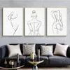 Woman Body One Line Drawing Canvas Painting Abstract Female Figure Art Prints Nordic Minimalist Poster Bedroom Wall Decor Painting270m