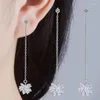 Boucles d'oreilles à clous en argent plaqué fleur, bijoux pour femmes, perle en Zircon CZ, Bijou de fête pour fille, à la mode