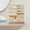 Storage Boxes Biaxial Jewelry Stand Removable Solid Wood Base Ring Box Earring Rack Necklaces Rings Easy Install