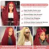 Glueless HD Lace Frontal Wig Red curly wig for woman wear go 99jブルゴーニュディープウェーブ13x4レースフロントヒューマンヘアウィッグ