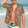 Mäns avslappnade skjortor retro paisley hawaiian skjorta män semester trippy hippy tryck kortärmad y2k gata överdimensionerade blusar