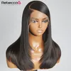 Transparante Rechte Kant Frontale Pruik 180D 13X4 Lace Front Menselijk Haar Pruiken Preplucked Bone Straight Menselijk Haar pruik Voor Vrouwen