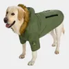 Army Green Winter Warm STORA DOG PET KLÄDER HOUDIE FLEECE Golden Retriever Dog Cotton Padded Jacket Clothing for Dog243b