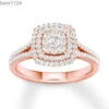 SGARIT 9K 14K 18K Rose Red Gold Moissanite Pierścień GRA