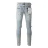 Men's Jeans Purple Brand Jeans American High Street Coating Silver Paint 9005