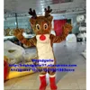 Costumes de mascotte Brown Rudolph le renne au nez rouge Charlie Milu Costume de mascotte de cerf adulte dessin animé salons commerciaux nouveau style le plus récent Zx2961