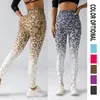 Pantalones activos Fitness impreso Digital con estampado de leopardo Yoga sin costuras cintura alta gradiente deportes para mujeres