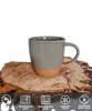 Vinglas med keramiska stora latte mugg porslin kaffekoppar med stort handtag modern unik stil för festhem restaurang