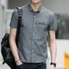 Men's Dress Shirts Shirt And Blouse Cargo Clothes For Office Formal Male Top Short Sleeve Designer Summer Original Korean Style High Quality