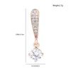 Kolczyki stadnorskie Dckazz Innovative cyrkon wisiorek kolczyka letnie luksusowy 585 Rose Gold Kolor Crystal for Woman Girl Biżuter