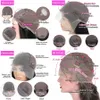 Perruque Lace Frontal Wig Remy Body Wave transparente 36 pouces, cheveux 100% naturels, pre-plucked, nœuds blanchis, scintillants, 360