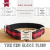 MUTTCO personalized dog ID tag collar for Chihuahua Poodle THE RED BLACK PLAID custom pet name and phone number 5 sizes UDC074 201215s