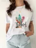 Dames T-shirt Veer Aquarel Trend Schattig Kort Sle Tee Top Damesmode Casual Kleding Fe Zomer Grafisch T-shirt Print T-shirt L24312 L24312