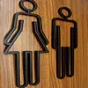 Acryl-WC-Symbol, selbstklebende Rückseite, Badezimmer-Türschild für El, Büro, Zuhause, Restaurant, Gold, andere Hardware255Q