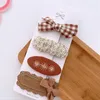 Haaraccessoires 4 stks/set Koffie Kleur Baby Meisje Clips Bloem Strikken Kinderen Haarspeld Strik Gebreide Kids Haarspeldjes