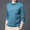 Polos masculinos streetwear moda polo camisas coreano primavera negócios escritório manga lapela roupas bolsos casuais ldd240312