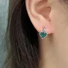 Stud Earrings Genuine 925 Sterling Silver Emerald Jewelry Earring For Women Aros Mujer Oreja Jewellry Natural Gemstone Orecchini