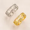 Lyxdesigner ring 18K Guldpläterad för kvinnor och män ring bokstavsdesigner ringar små diamantring mode ringar bröllopsfest gåva smycken