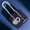 Designer tiffanybracele gioiello t -titanio in acciaio in acciaio a forma di cuore a forma di cuore con perle perle a doppio strato