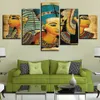 Vintage Pictures Canvas Tryckt affisch 5 Panel Farao av ​​forntida Egypten målningar Heminredning för vardagsrum Artwork Wall Art T200258V