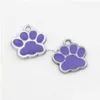 Charms 100Pcs Mixed Enamel Zinc Alloy Paw Print Pendants For Jewelry Making Bracelet Necklace Diy Accessories 17X17.5Mm 8 Color Drop Dhpsk