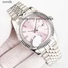 AA Datejust Diamond Designer Watch Women Mechanical Watch Round Plated Gold Silver rostfritt stål 2813 rörelse klockor rosa svartvitt vattentätt WZ83 2JK8