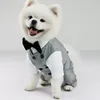 Vêtements de chien Costume de fête d'anniversaire de mariage pour animaux de compagnie Costume de smoking pour petit moyen grand gilet formel avec noeud papillon Gentleman308l