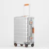 20 24 -calowy retro wszystkie aluminiowe stopę magnezu Spinner Biegla Biegnij na pokład Business Trolley Suipcase Fashion Valise Suitcases195d