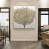 Nordic Stil Goldene Reiche Baum Bild Licht Ölgemälde auf Leinwand Poster und Drucke Cuadros Wand Kunst Bilder Für Wohnzimmer room230J