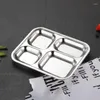 Plates Stainless Steel Dining Plate Compartment Children Fruit Snack Tray Baby Bowl Kitchen Tableware