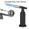 Grande taille 1300C Butane Scorch Torch Double Jet Flamme Torche Rechargeable Butane Torche Soudage Coupe-Vent Briquet Lance-flammes BBQ Camping Cigarete Allume-cigare