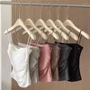 Camisoles tanques regatas mulheres com sutiã embutido cinta de espaguete para mulher cor sólida casual verão camis feminino estilo coreano dropship