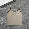 Vrouwen Sling Top Letters Geborduurde Tanks Top Elastisch Gebreid T-shirt Zomer Outdoor Ademend Vest