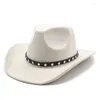 Berets Men's Cap Cowboy Hat Cowgirl Western Akcesoria Eleganckie kobiety luksusowe dżentelmen Jazz Panama Fedora Fashion