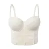 Mesh Push Up Bralet Womens Corset Bustier Bra Night Club Party Long Sexy Cropped Top Vest Plus Size Tank Top Women White Corset 240229