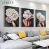 Fashion Girl Pictures Abstract Canvas Painting Flower Wall Art Posters on The Wall Home Decoration Modern Poster Home Decor189Q