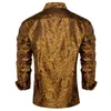 Camicie di seta oro Paisley per uomo manica lunga marchio di lusso smoking festa di nozze uomo abbigliamento DiBanGu 240301