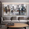 Paintings RELIABLI ART City Building Poster Scenery Pictures For Home Abstract Oil Painting On Canvas Wall Living Room Decoration291E