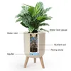 Garden Flower Pot Self Watering Succulents Planters with Water Level Indicator Floor-standing Storage Basin Flowerpot Decoration 240309