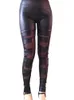 Bandage seksowne legginsy punk rock spodnie kobiety gotycka streetwear siatka legginsy elastyczne bodycon jegging