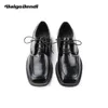 Chaussures décontractées printemps été à bout carré pour hommes avec chaîne argentée détachable mode jeune homme Oxfords Style métal