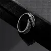 Bagues de cluster Punk Bague de tendance en forme d'aile pour hommes et femmes Personnalité réglable Style rétro Modèle animal Bijoux Accessoires Cadeaux